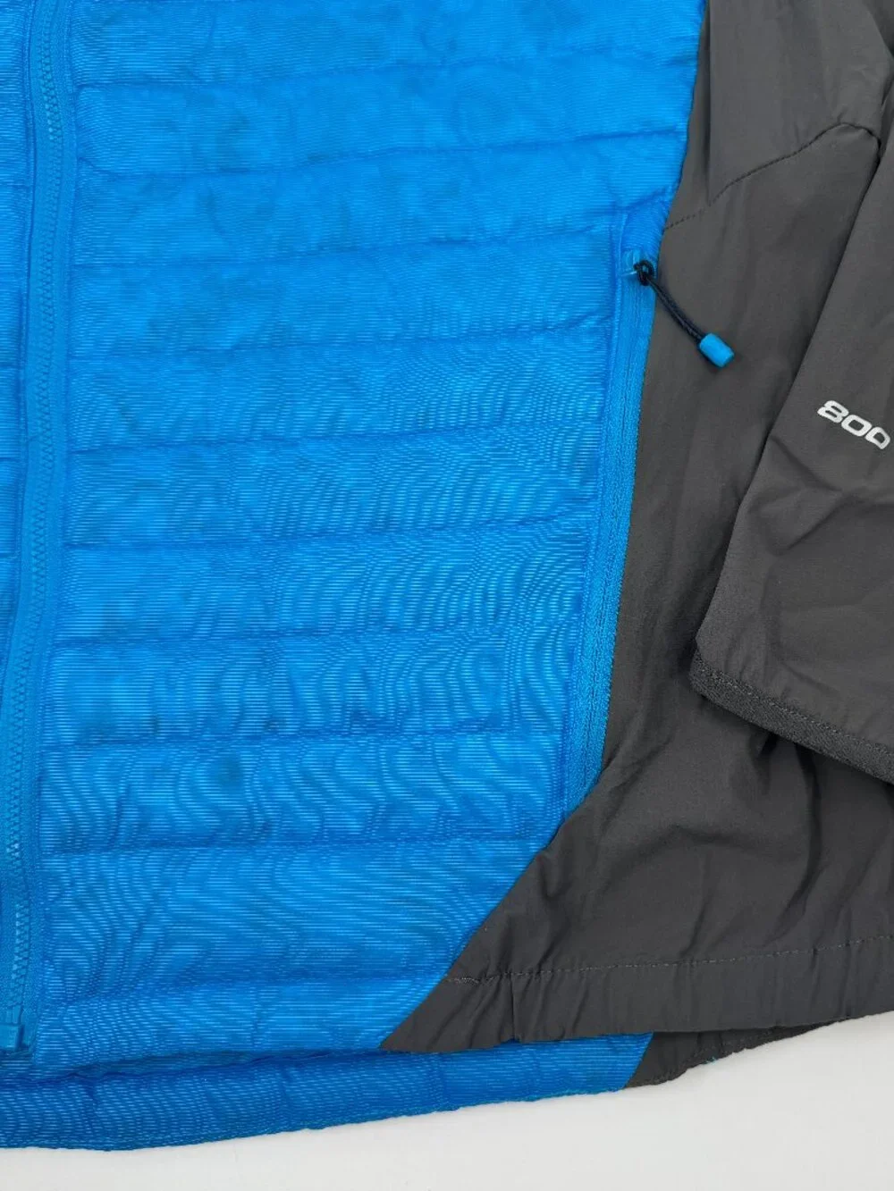 The North Face 800 Fill Hybrid Down Jacket Mens Large Blue Grey Quilted Puffer